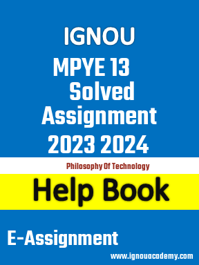 IGNOU MPYE 13 Solved Assignment 2023 2024